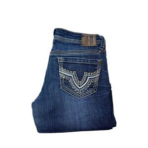 Trademark High Society Slim Flare Leg Women's Size 3/4 27  (29x33 Denim Jeans